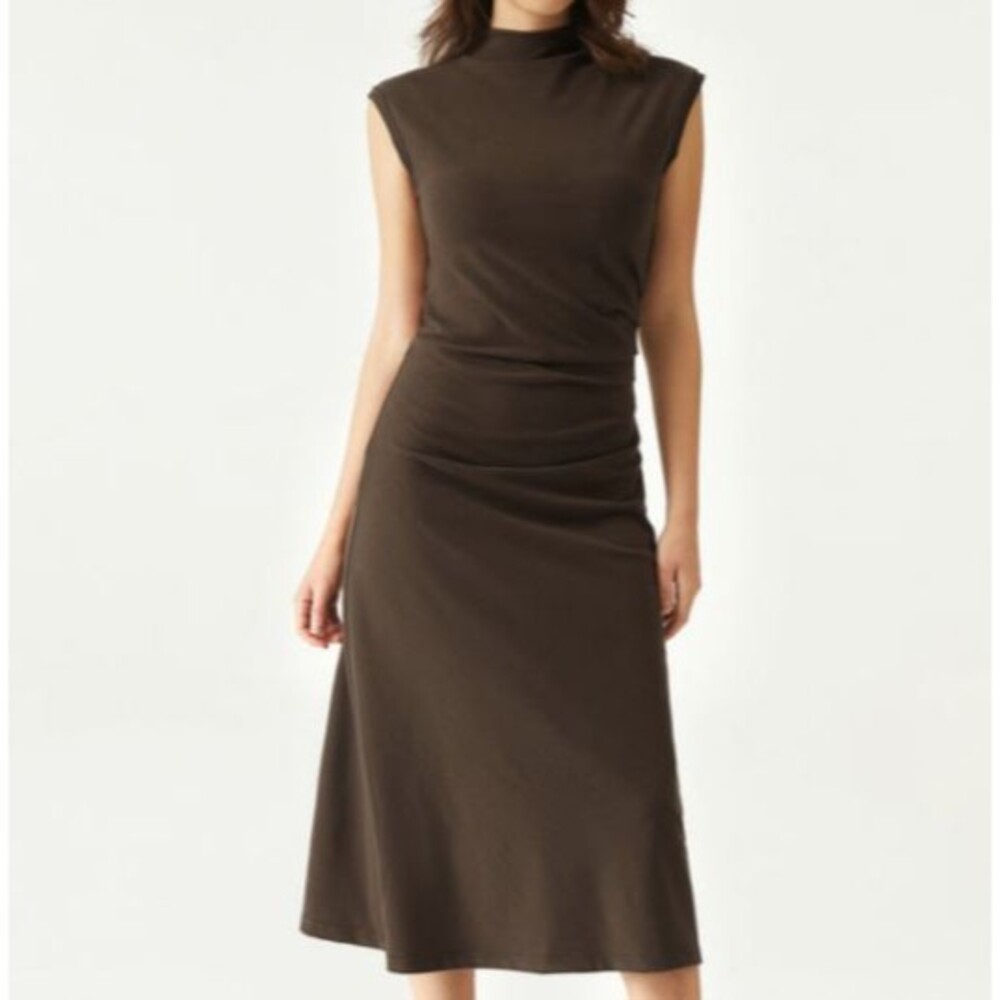 New With Tag OGL Chocolate Brown Sleeveless Midi Dress